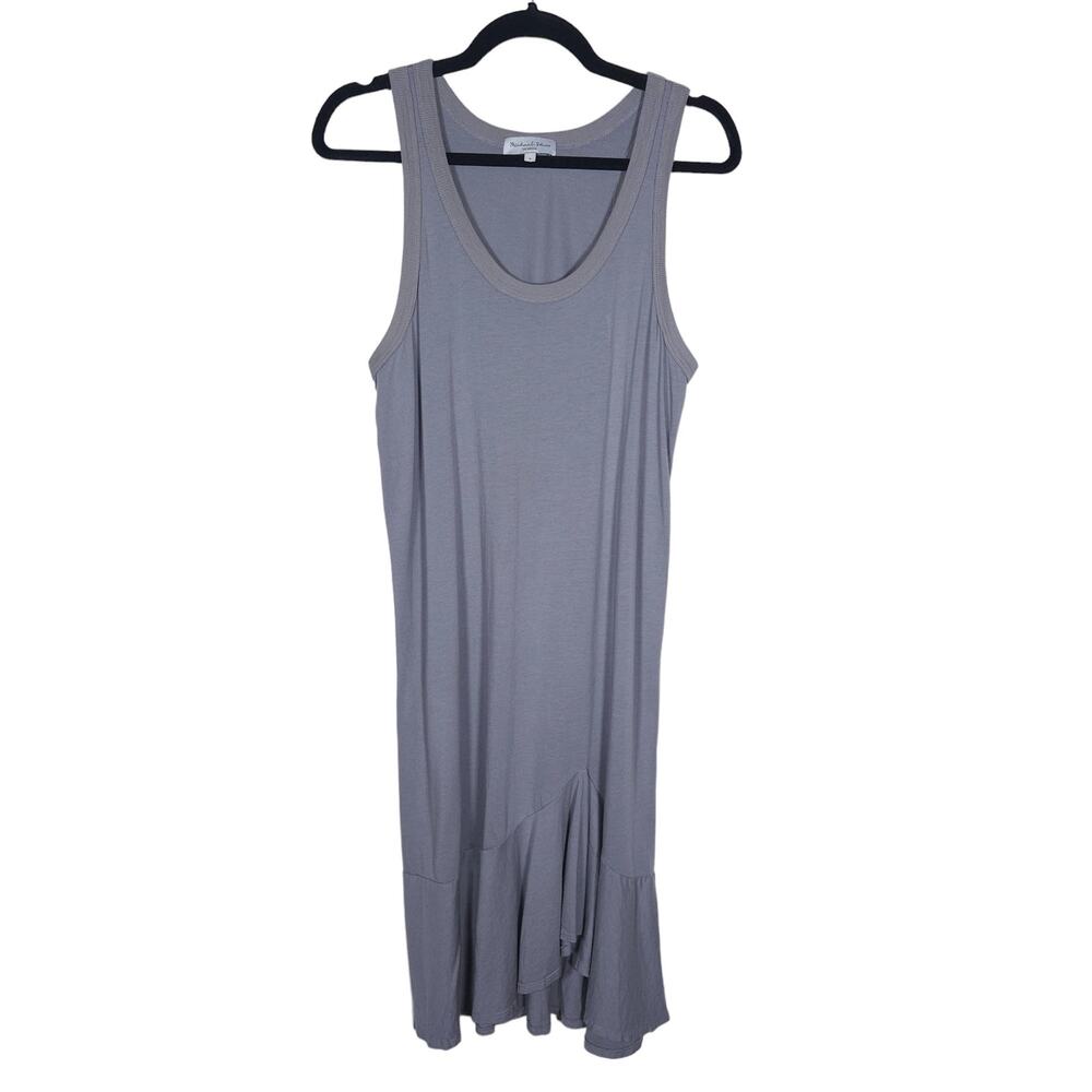 Michael Stars Womens Jasmine Swing Dress Small Gray Knit Scoop Knit Tank Dress